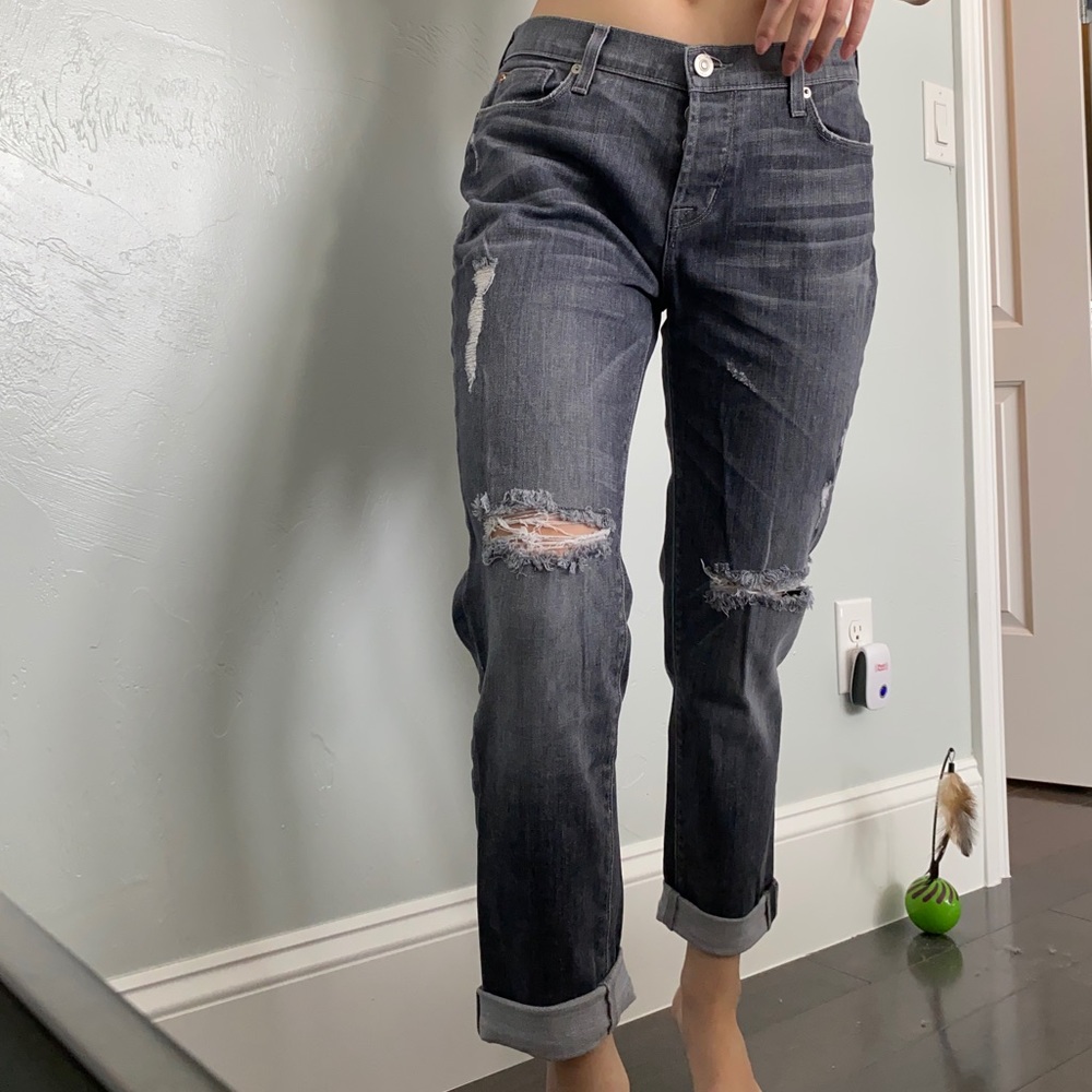 Hudson Grey Distressed Boyfriend Jean